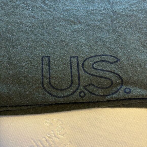 Original Military Issue US Army Medical Wool Blanket  66x83" with US Logo - Picture 1 of 6